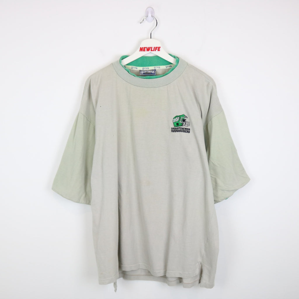 90s’VINTAGE SASKATCHEWAN ROUGHRIDERSマフラー Vintage 90's Saskatchewan Roughriders CFL Tee - XL – NEWLIFE Clothing