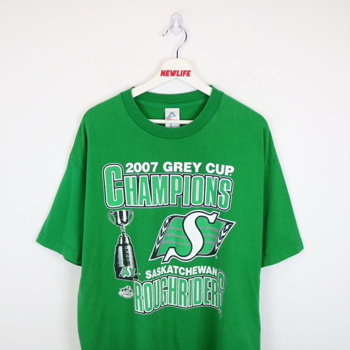 Vintage 2007 Saskatchewan Roughriders Grey Cup Champs CFL Tee - XL-NEWLIFE Clothing