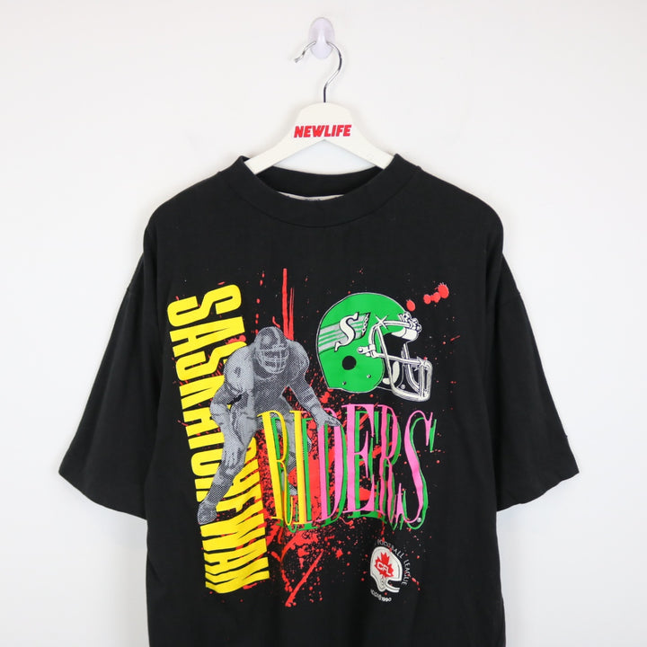 Vintage 1990 Saskatchewan Roughriders CFL Tee - XL-NEWLIFE Clothing