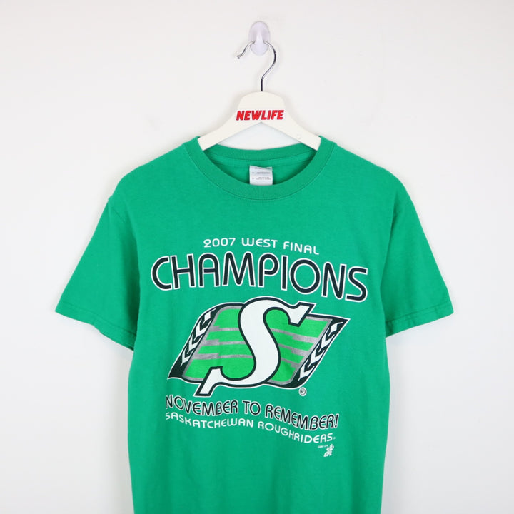 Vintage 2007 Saskatchewan Roughriders Grey Cup Champs CFL Tee - S-NEWLIFE Clothing