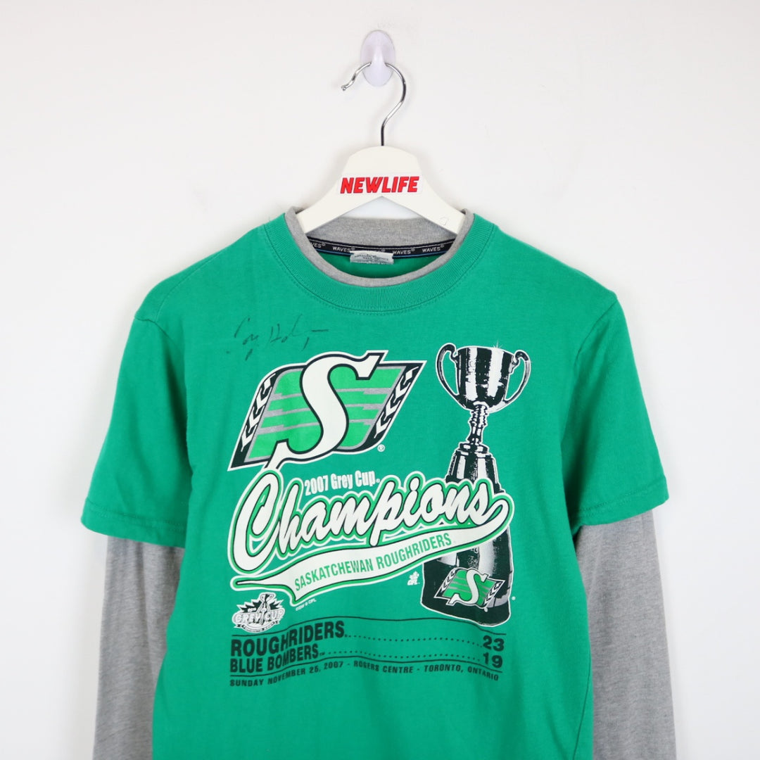 Vintage 2007 Saskatchewan Roughriders Grey Cup Champs CFL Long Sleeve Tee - S-NEWLIFE Clothing