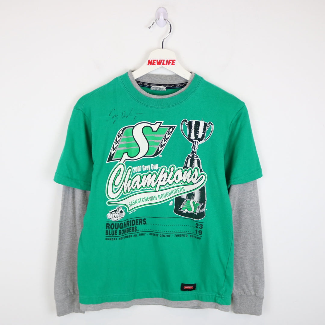 Vintage 2007 Saskatchewan Roughriders Grey Cup Champs CFL Long Sleeve Tee - S-NEWLIFE Clothing