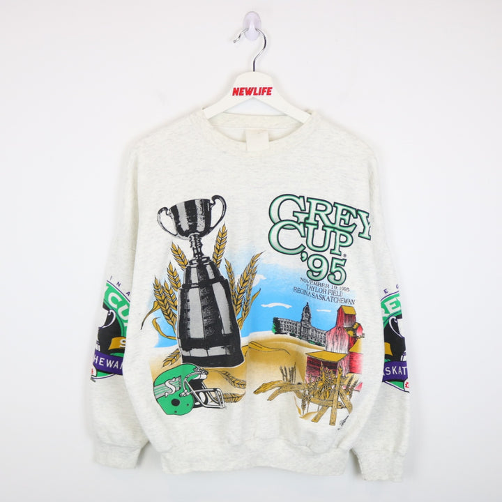 Vintage 1995 Regina Grey Cup Taylor Field CFL Crewneck - M-NEWLIFE Clothing
