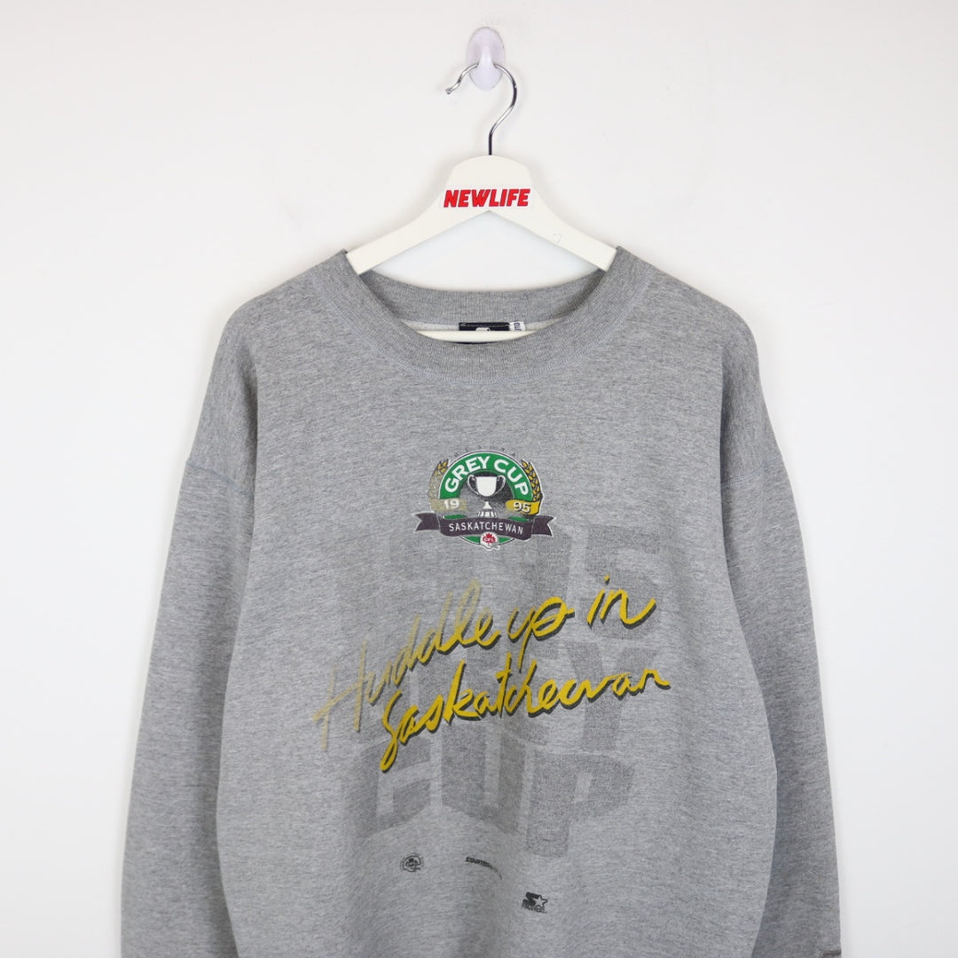 Vintage 1995 Huddle Up Saskatchewan Grey Cup CFL Crewneck - L-NEWLIFE Clothing