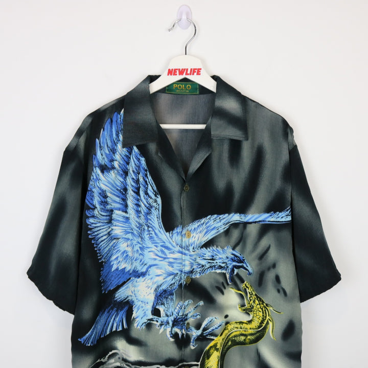 Y2K Eagle & Snake Short Sleeve Button Up - L-NEWLIFE Clothing