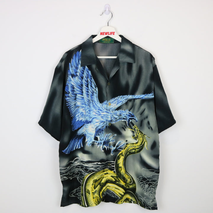 Y2K Eagle & Snake Short Sleeve Button Up - L-NEWLIFE Clothing