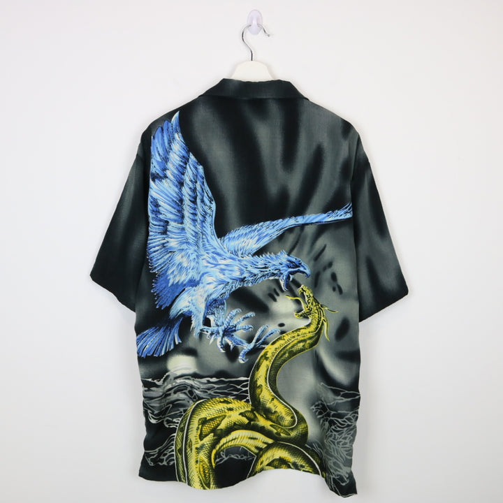 Y2K Eagle & Snake Short Sleeve Button Up - L-NEWLIFE Clothing