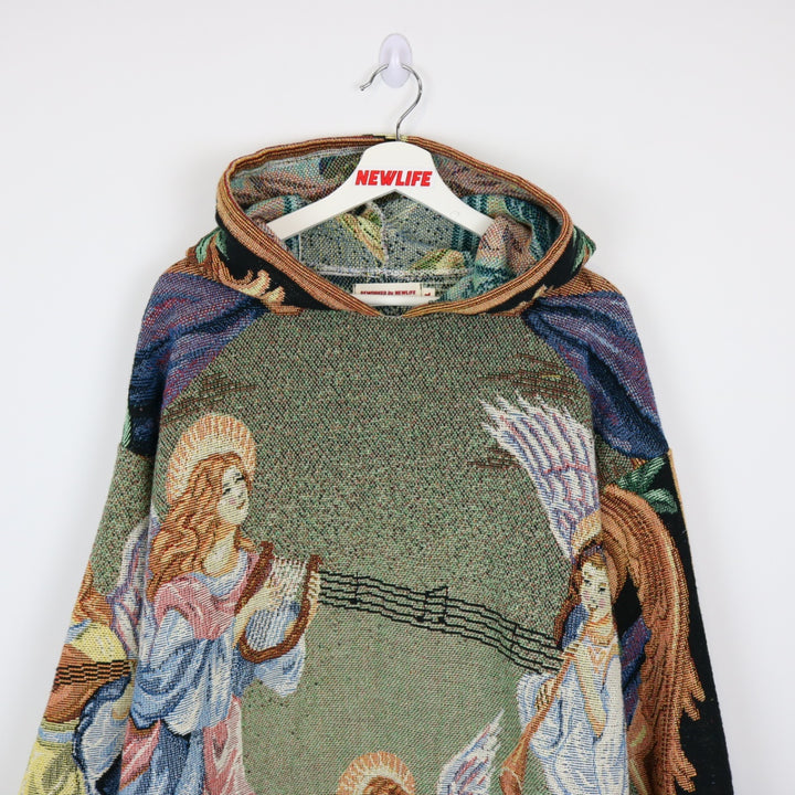 Reworked Vintage Angel Tapestry Hoodie - L-NEWLIFE Clothing