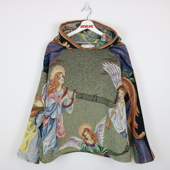 Reworked Vintage Angel Tapestry Hoodie - L-NEWLIFE Clothing