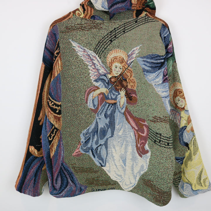 Reworked Vintage Angel Tapestry Hoodie - L-NEWLIFE Clothing