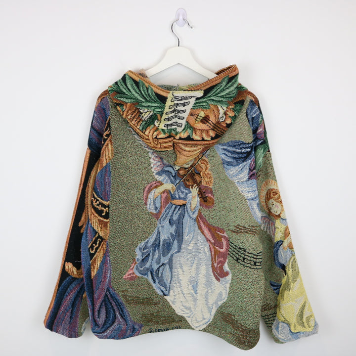 Reworked Vintage Angel Tapestry Hoodie - L-NEWLIFE Clothing