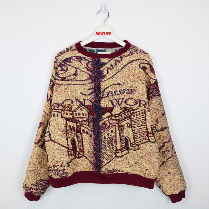 Reworked Vintage Marauder's Map Harry Potter Tapestry Crewneck - M-NEWLIFE Clothing