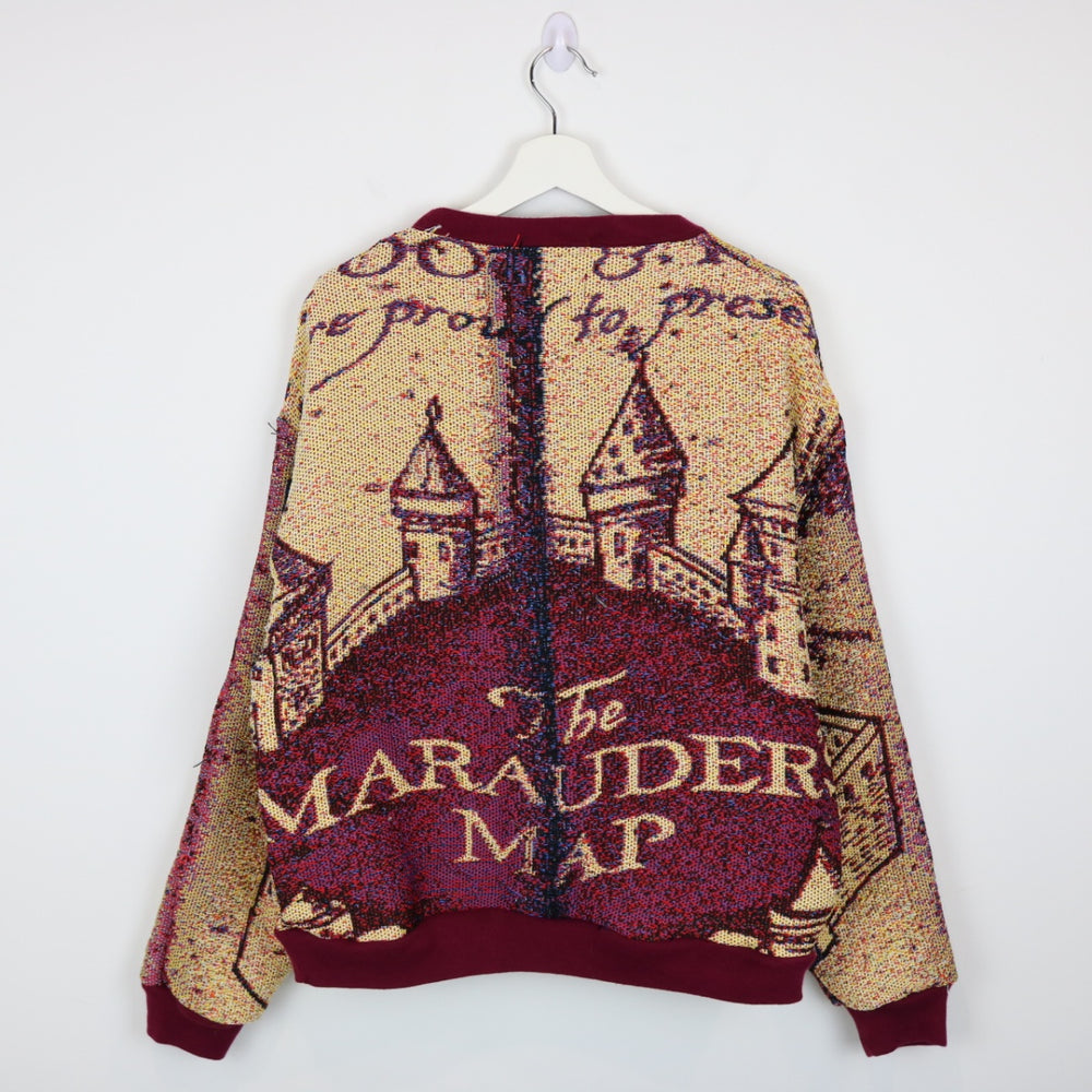 Reworked Vintage Marauder's Map Harry Potter Tapestry Crewneck - M-NEWLIFE Clothing