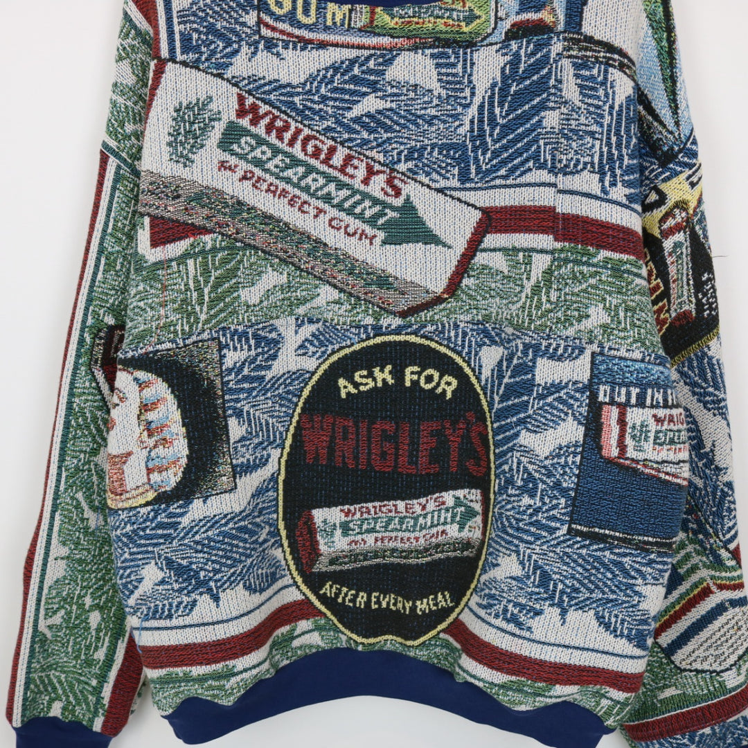 Reworked Vintage Wrigley's Gum Tapestry Crewneck - L-NEWLIFE Clothing