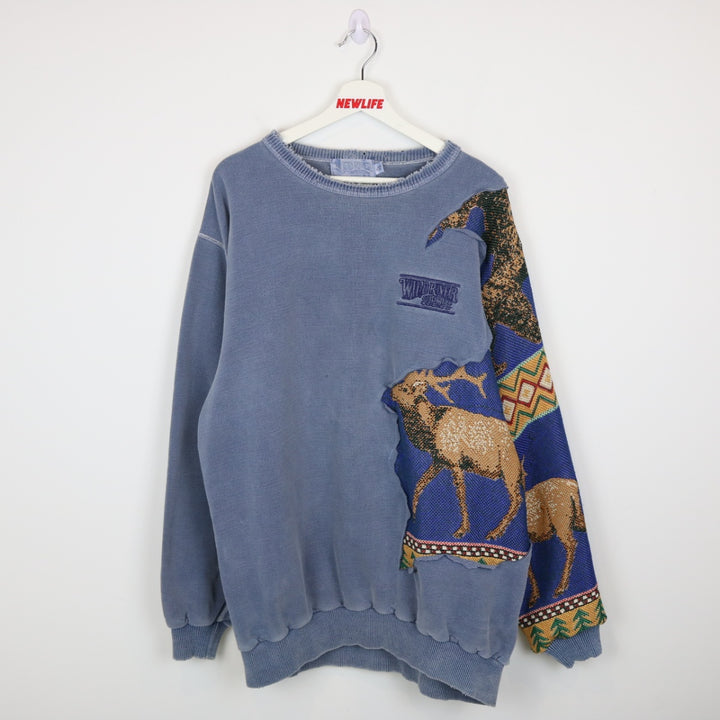 Reworked Vintage 90's Wind River Nature Tapestry Crewneck - XL-NEWLIFE Clothing