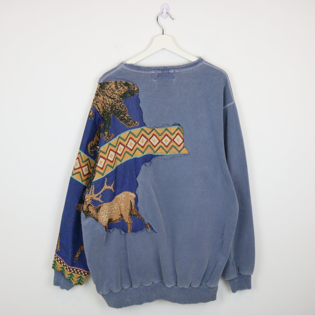 Reworked Vintage 90's Wind River Nature Tapestry Crewneck - XL-NEWLIFE Clothing