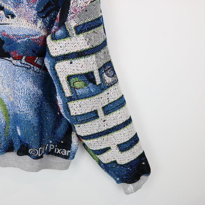 Reworked Vintage Disney Buzz Lightyear Tapestry Crewneck - M-NEWLIFE Clothing