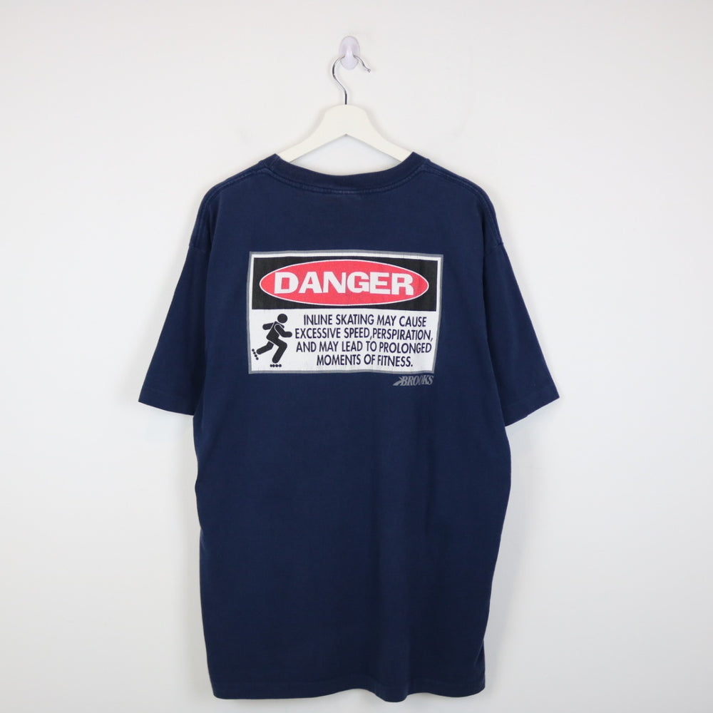 Vintage 90's Brooks Inline Skating Tee - L-NEWLIFE Clothing