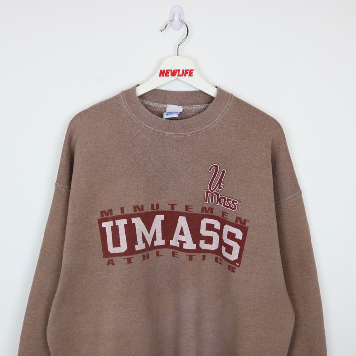 Reworked Vintage 90's University of Massachusetts Athletics Crewneck - XL-NEWLIFE Clothing