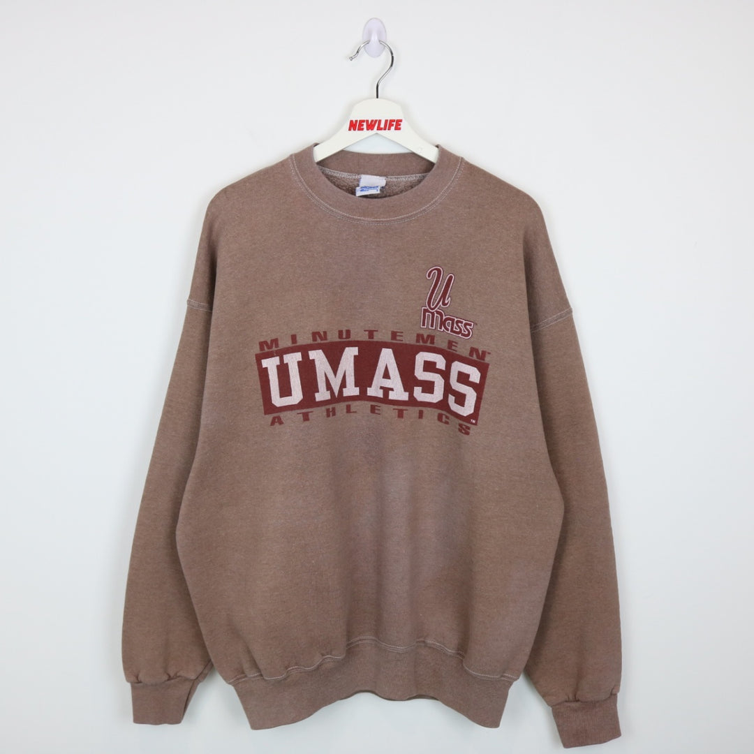 Reworked Vintage 90's University of Massachusetts Athletics Crewneck - XL-NEWLIFE Clothing