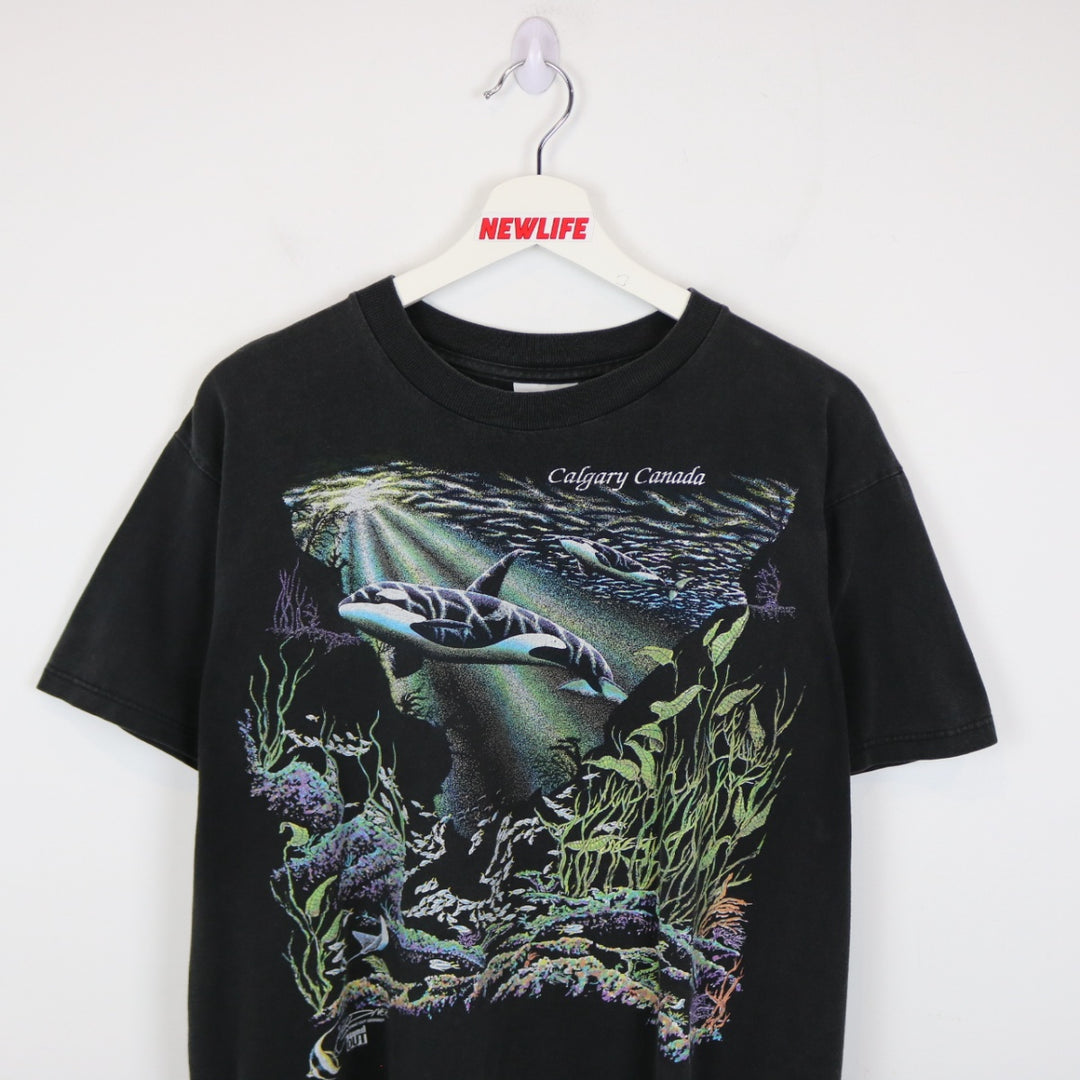 Vintage 1994 Calgary Whale Sealife Nature Tee - L-NEWLIFE Clothing