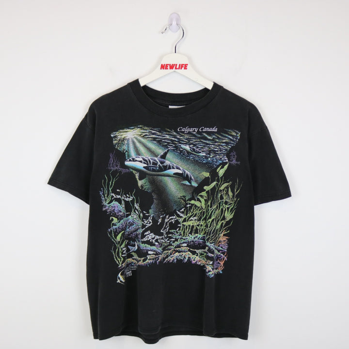 Vintage 1994 Calgary Whale Sealife Nature Tee - L-NEWLIFE Clothing
