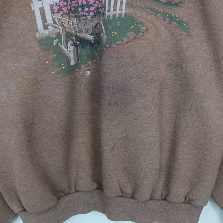 Reworked Vintage 90's Barn Flower Nature Crewneck - L/XL-NEWLIFE Clothing