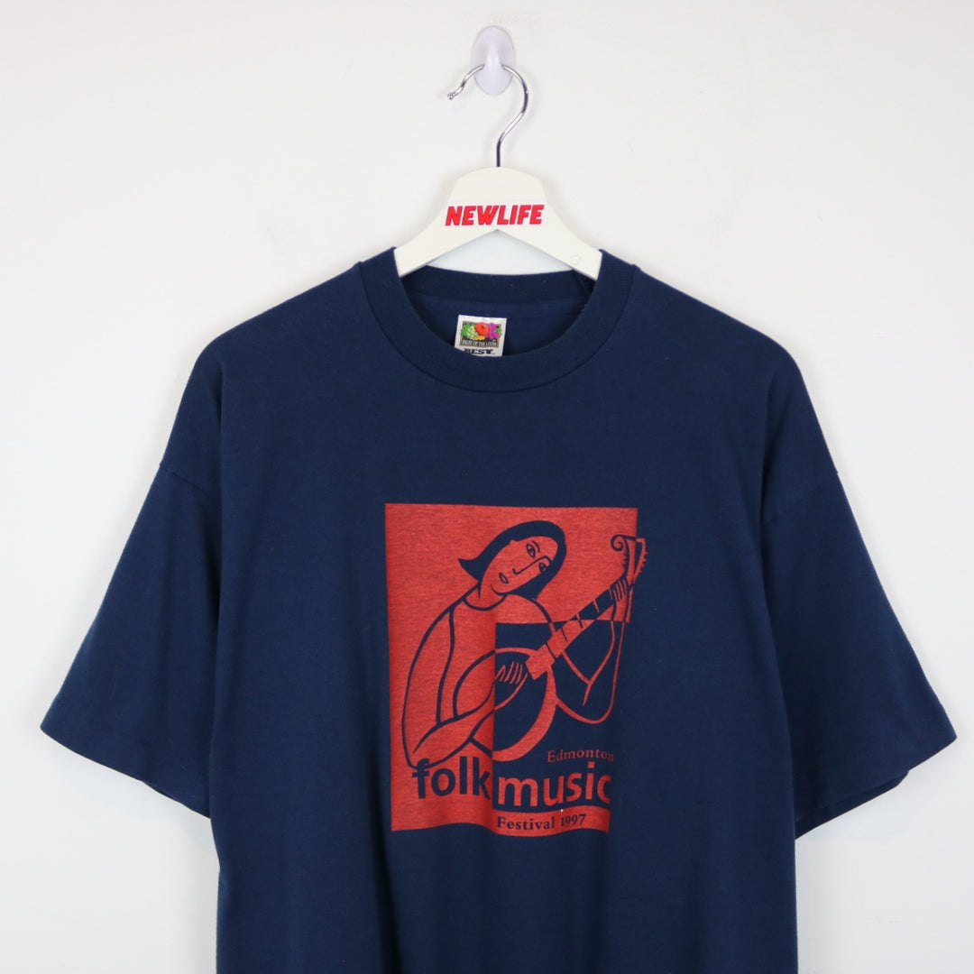 Vintage 1997 Folk Fest Tee - XL-NEWLIFE Clothing