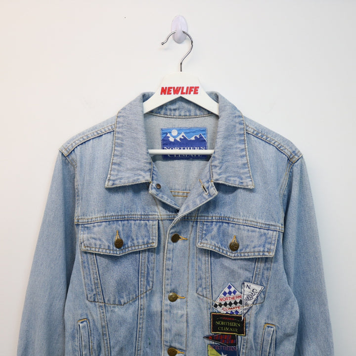 Vintage 90's Northern Climate Patch Denim Jacket - S-NEWLIFE Clothing