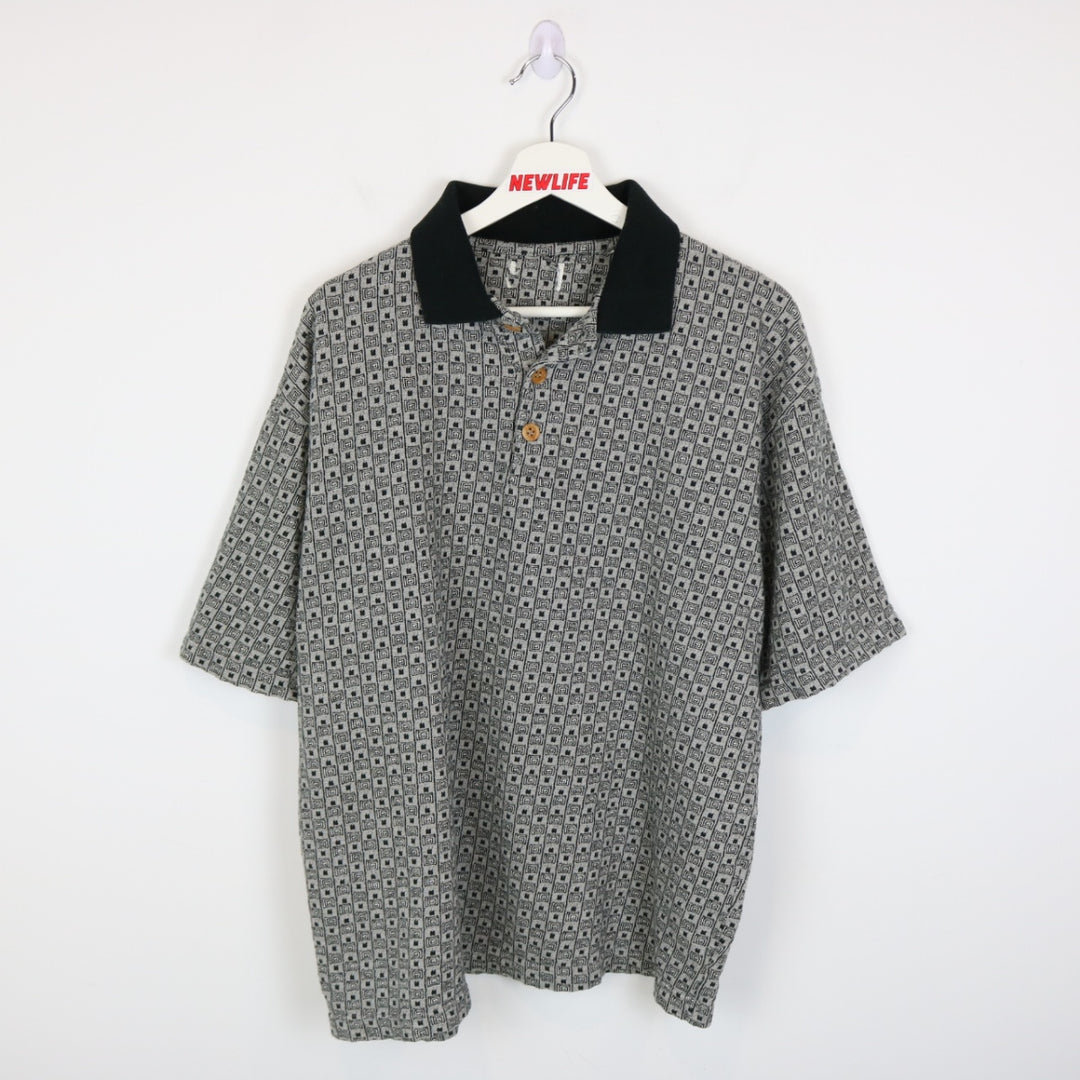 Vintage 90's Patterned Polo Shirt - L-NEWLIFE Clothing