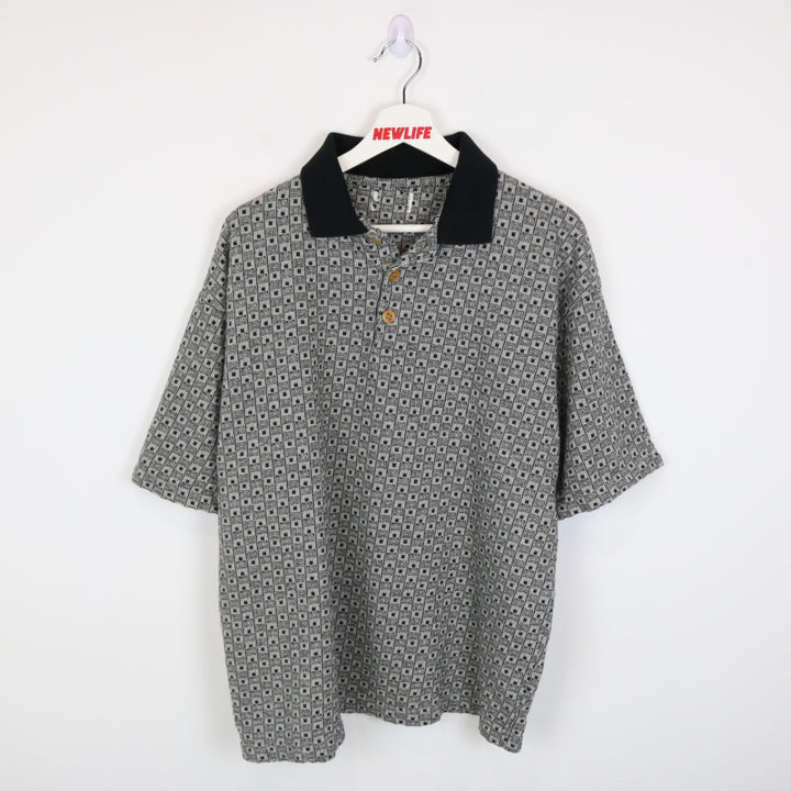 Vintage 90's Patterned Polo Shirt - L-NEWLIFE Clothing