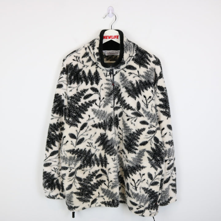 Vintage 90's Leaf Nature Fleece Jacket - L-NEWLIFE Clothing