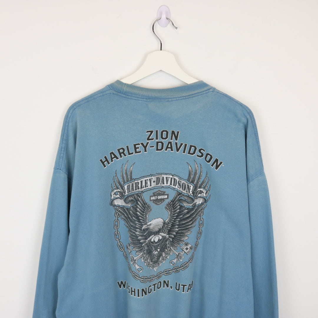 Vintage 00's Harley Davidson Washington Long Sleeve Tee - XXL-NEWLIFE Clothing