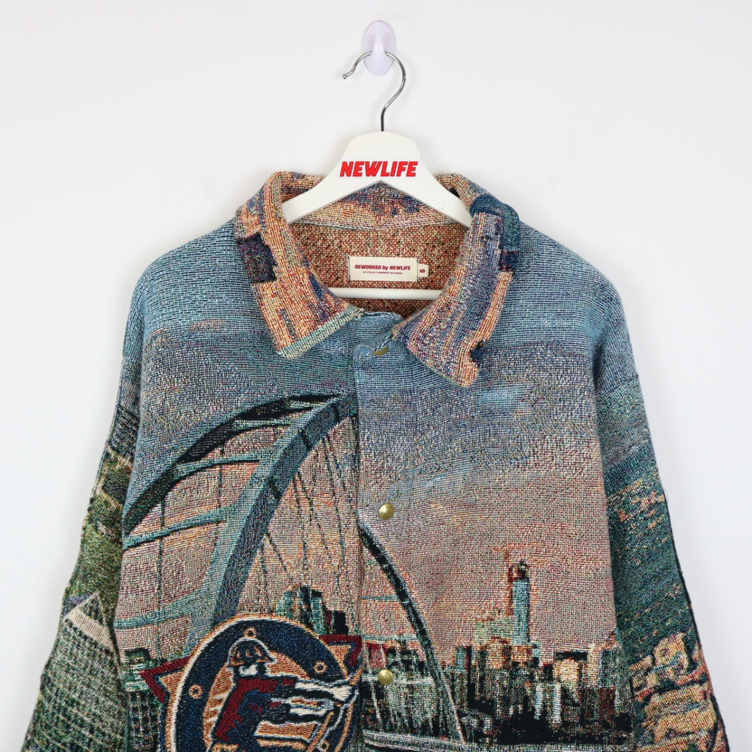 Reworked Custom Edmonton Oilers Tapestry Jacket - S-NEWLIFE Clothing