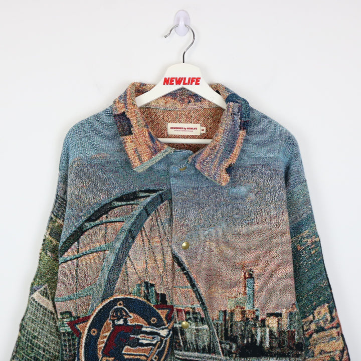 Reworked Custom Edmonton Oilers Tapestry Jacket - S-NEWLIFE Clothing