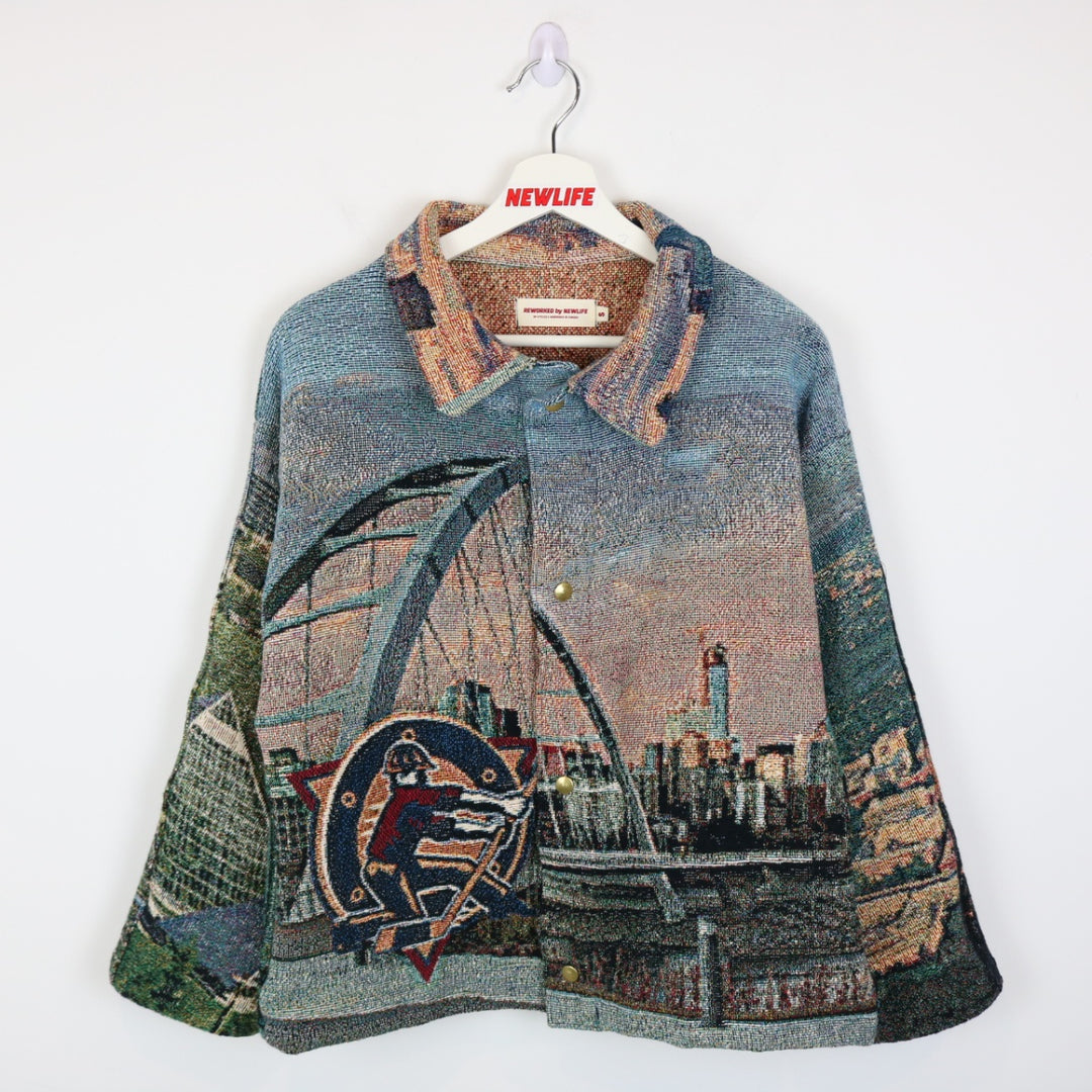Reworked Custom Edmonton Oilers Tapestry Jacket - S-NEWLIFE Clothing