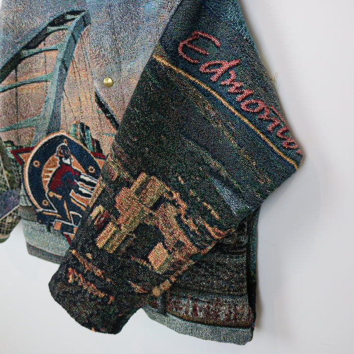 Reworked Custom Edmonton Oilers Tapestry Jacket - S-NEWLIFE Clothing