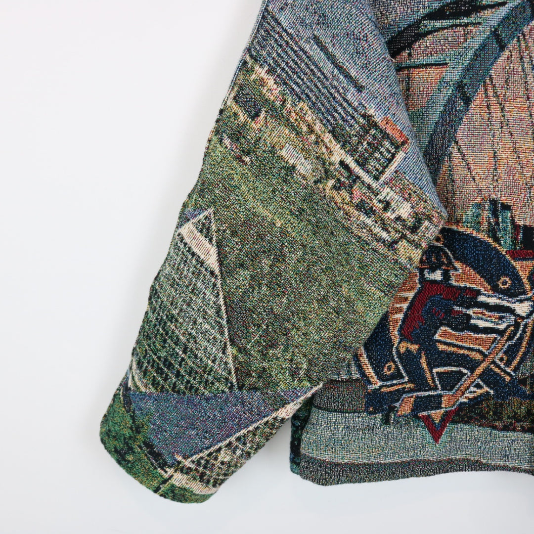 Reworked Custom Edmonton Oilers Tapestry Jacket - S-NEWLIFE Clothing