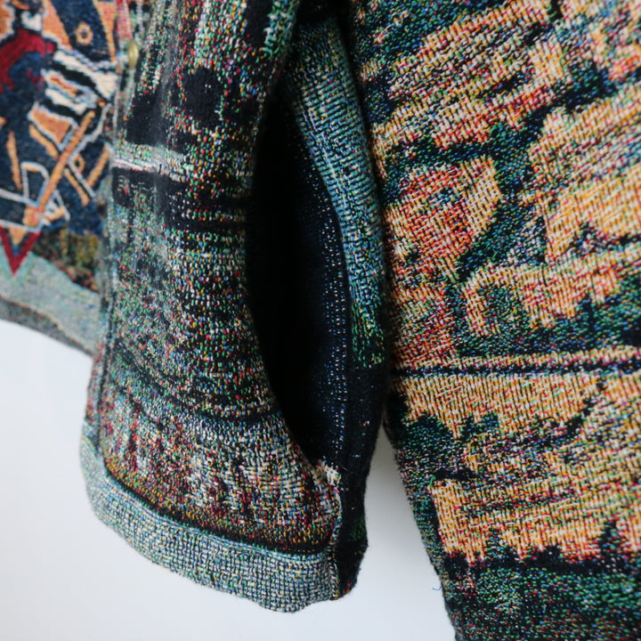 Reworked Custom Edmonton Oilers Tapestry Jacket - S-NEWLIFE Clothing