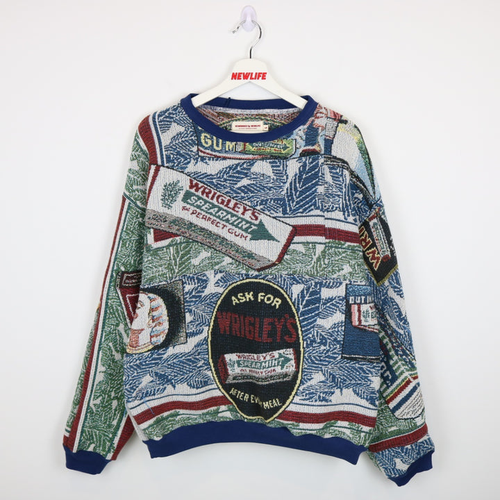 Reworked Vintage Wrigley's Gum Tapestry Crewneck - L-NEWLIFE Clothing