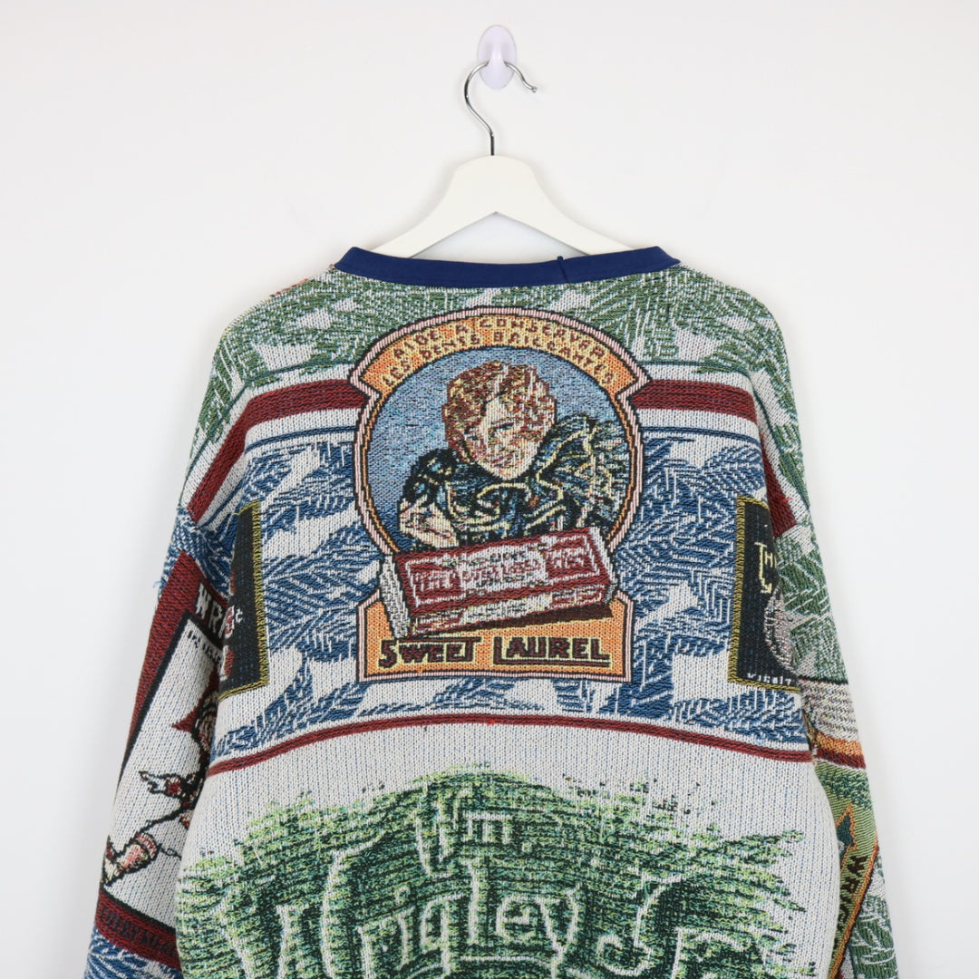 Reworked Vintage Wrigley's Gum Tapestry Crewneck - L-NEWLIFE Clothing