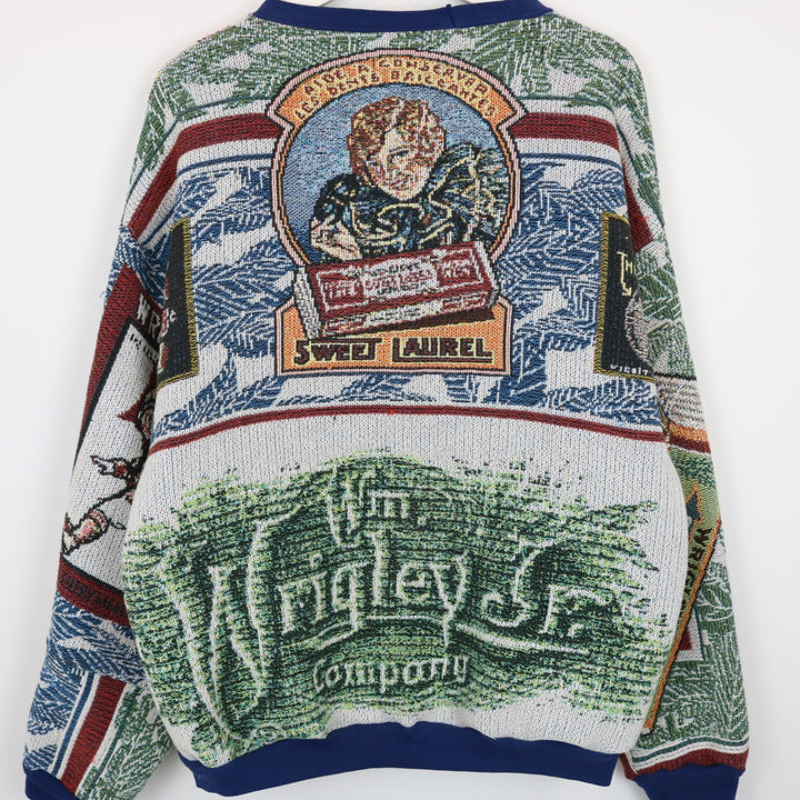 Reworked Vintage Wrigley's Gum Tapestry Crewneck - L-NEWLIFE Clothing