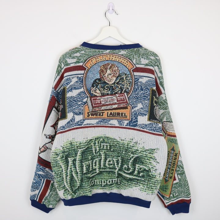 Reworked Vintage Wrigley's Gum Tapestry Crewneck - L-NEWLIFE Clothing