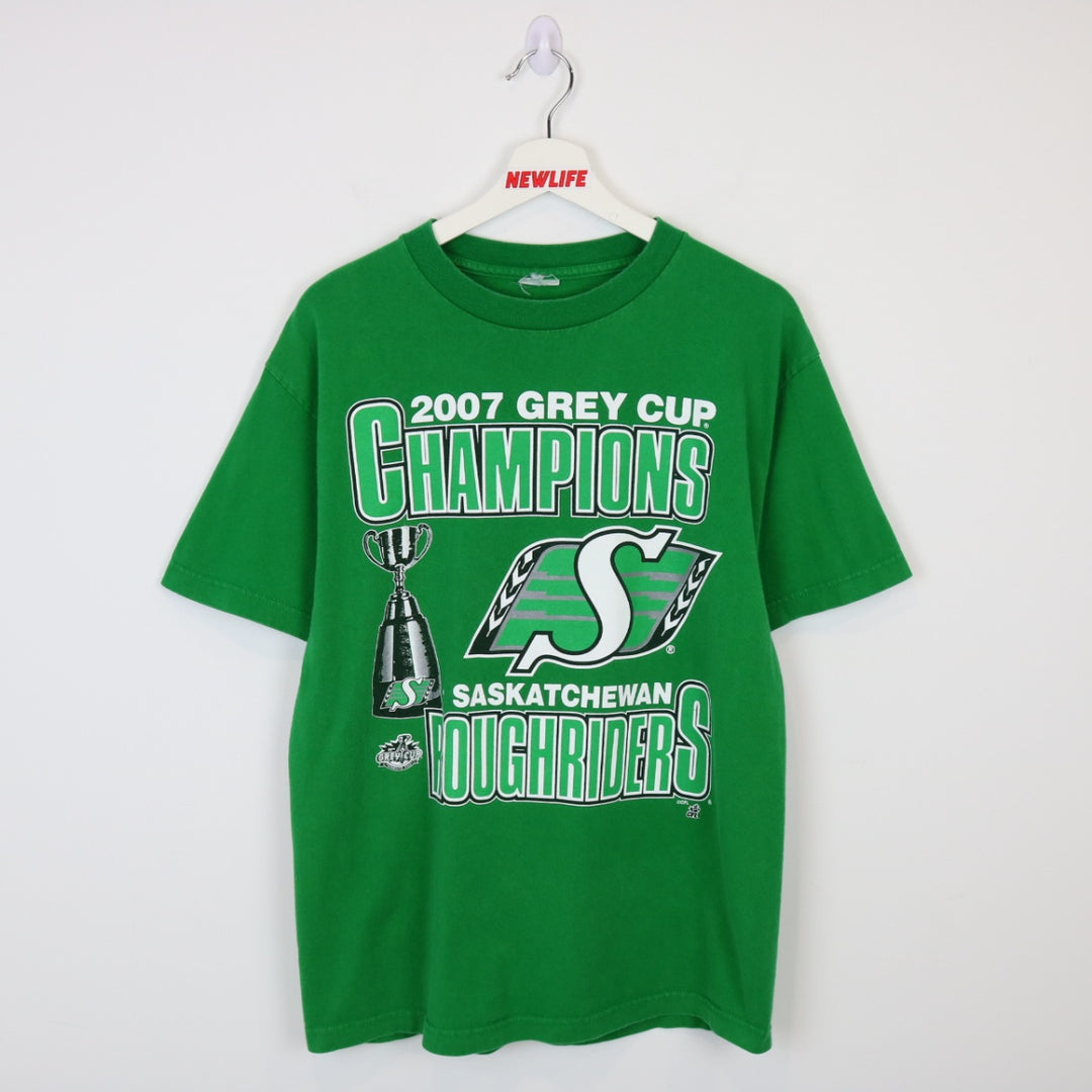 Vintage 2007 Saskatchewan Roughriders Grey Cup Champs Tee - M-NEWLIFE Clothing