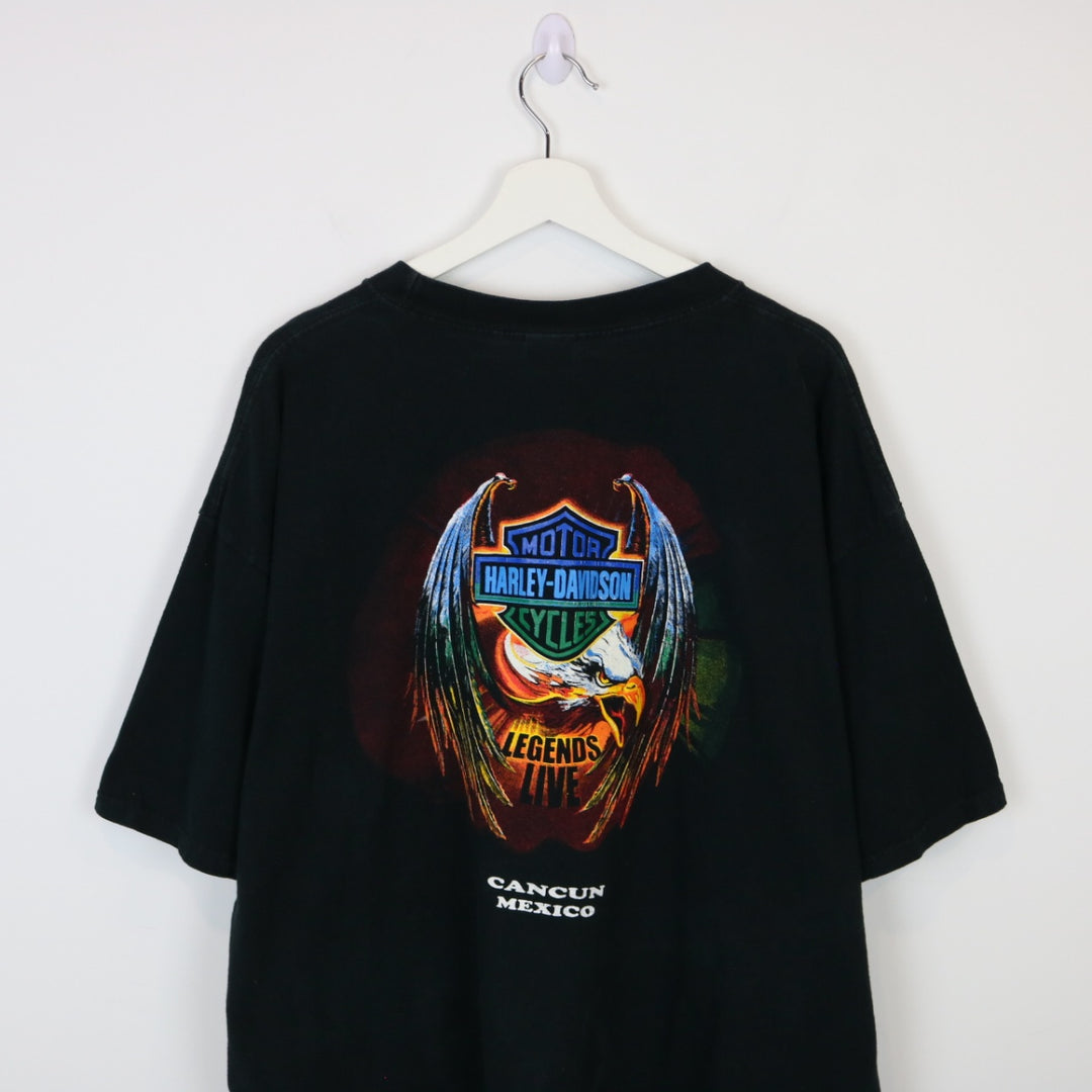 Vintage 00's Harley Davidsonn Cancun Mexico Eagle Tee - XXL-NEWLIFE Clothing