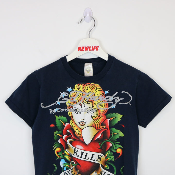 Vintage Y2K Ed Hardy Love Kills Slow Tee - XS/S-NEWLIFE Clothing