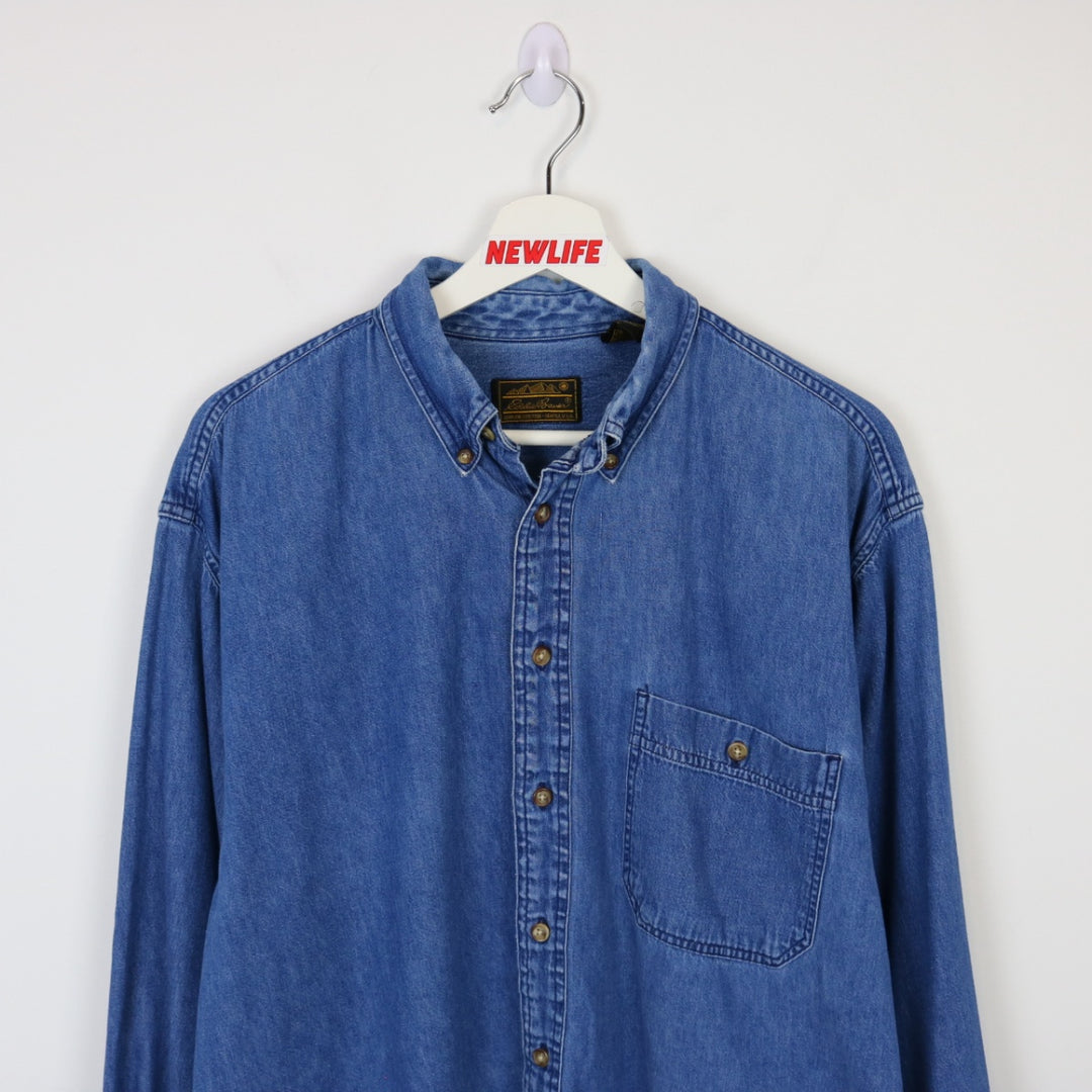 Vintage 90's Eddie Bauer Denim Button Up - L-NEWLIFE Clothing