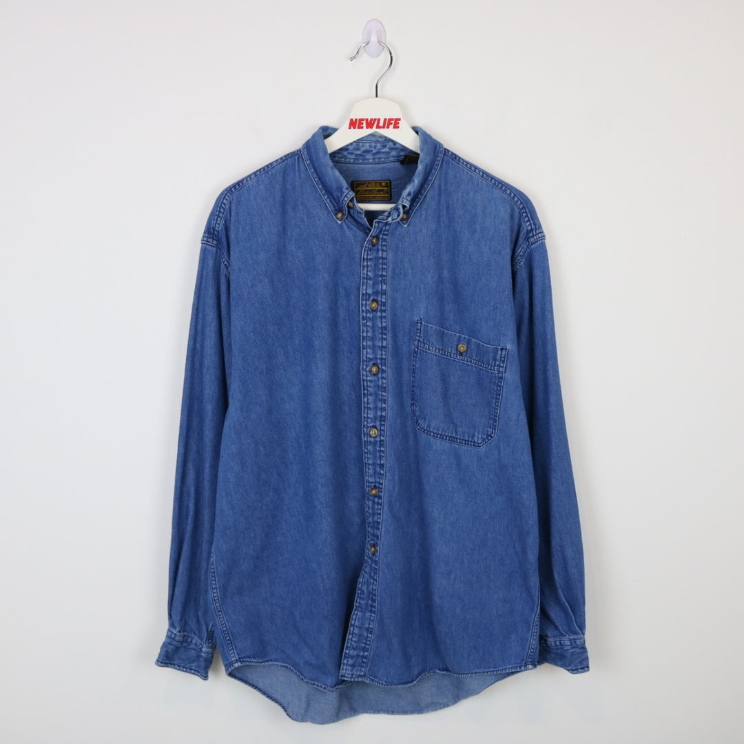 Vintage 90's Eddie Bauer Denim Button Up - L-NEWLIFE Clothing