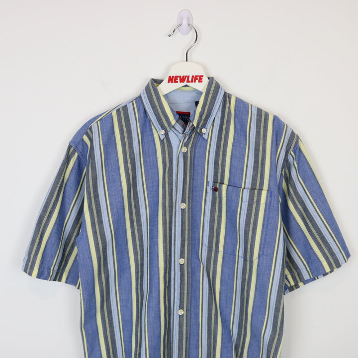 Vintage 90's Bugle Boy Striped Short Sleeve Button Up - S-NEWLIFE Clothing