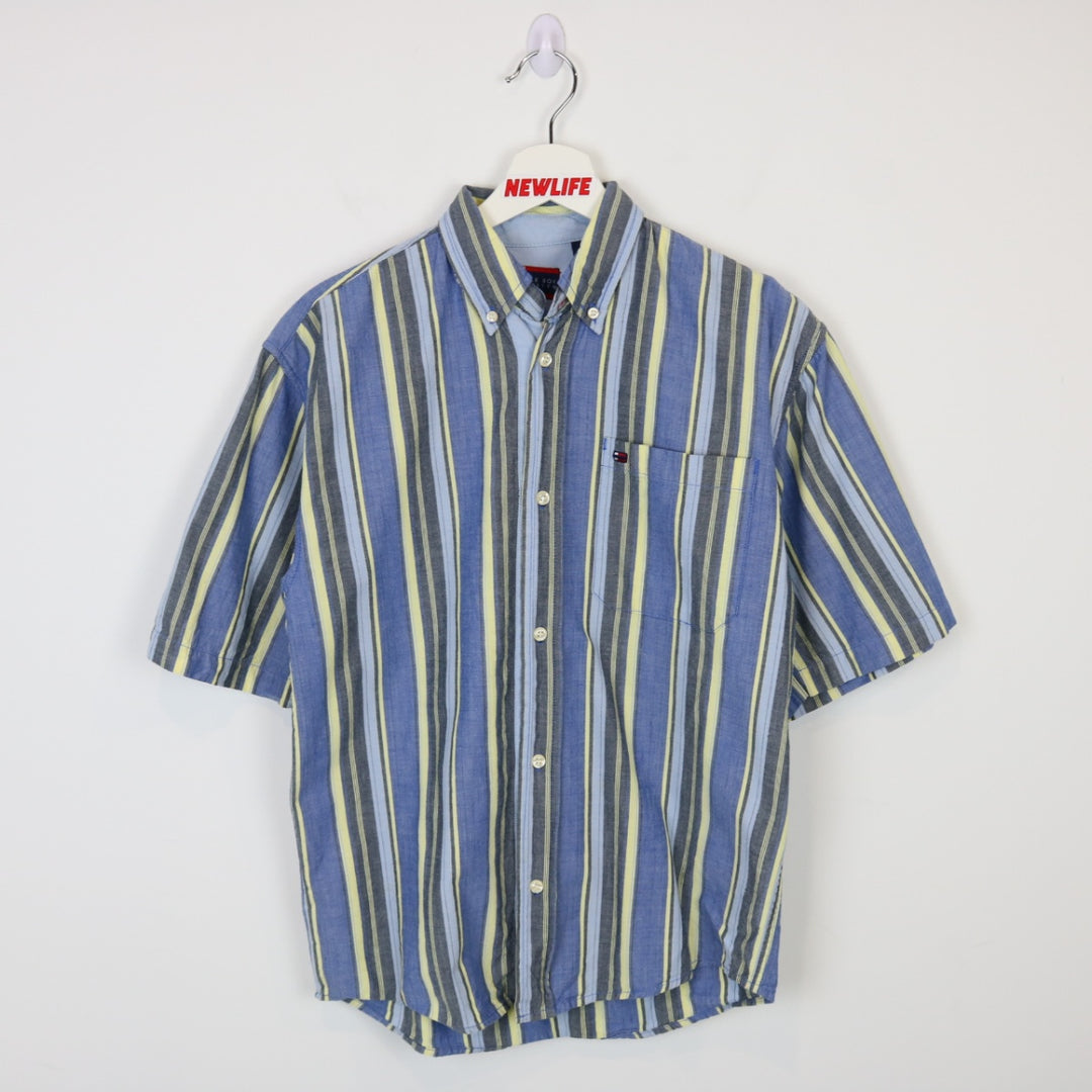 Vintage 90's Bugle Boy Striped Short Sleeve Button Up - S-NEWLIFE Clothing